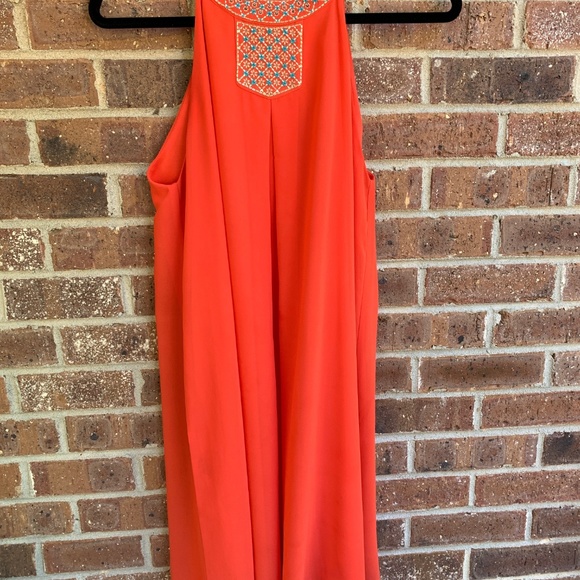 Peach Love California Orange Halter Top Dress - Picture 2 of 3